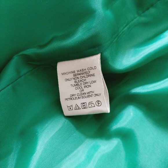 *NWT London Fog Short Double breasted Raincoat Jacket Green Size Medium - Picture 5 of 6